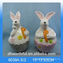 Lovely ceramic rabbit figurine,ceramic rabbit decoration,for easter day